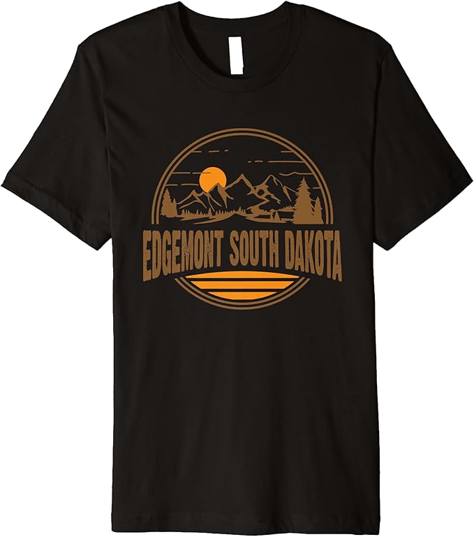 Vintage Edgemont, South Dakota Mountain Print Premium T